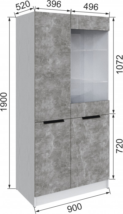 Набор мебели для гостиной "Мадрид", Белый/Ателье светлое