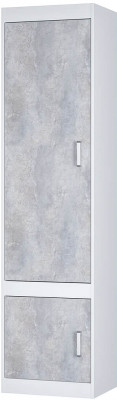 "Паскаль" шкаф закрытый (534х2100х402) белый/цемент светлый