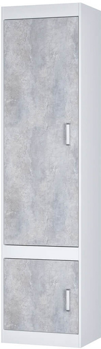"Паскаль" шкаф закрытый (534х2100х402) белый/цемент светлый