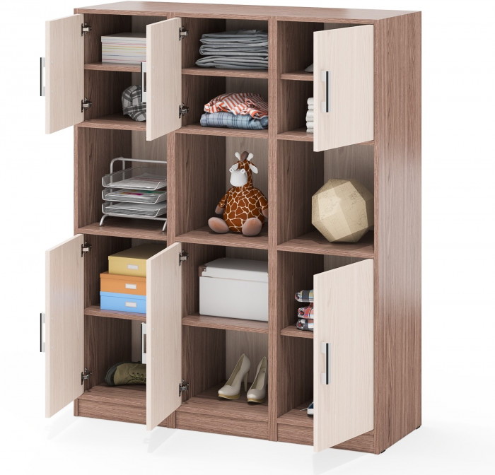 Три Пенала С-МД-СК9П к компьютерному столу С-МД-СК9, ясень шимо светлый/ясень шимо тёмный