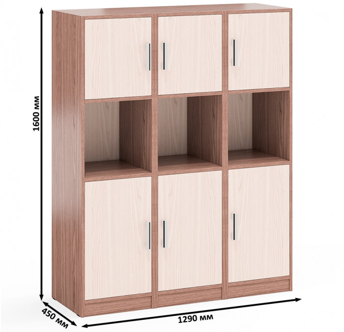 Три Пенала С-МД-СК9П к компьютерному столу С-МД-СК9, ясень шимо светлый/ясень шимо тёмный