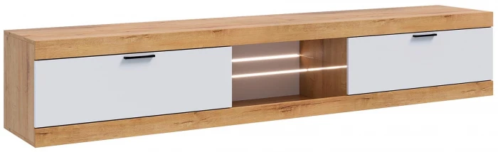 Прага Тумба ТВ макси, вотан/Белый гладкий