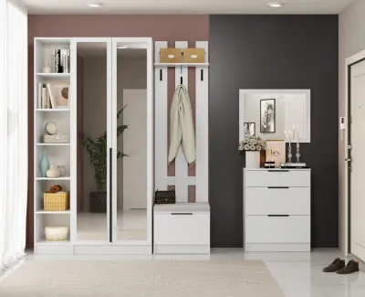 Набор мебели для прихожей "Мадрид", Белый