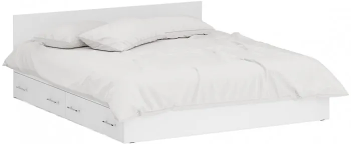 Кровать с ящиками 1800 + Шкаф угловой Стандарт, цвет белый, ШхГхВ 183,5х203,5х70 + 81,2х81,2х200 см., сп.м. 1800х2000 мм., без матраса, основание есть