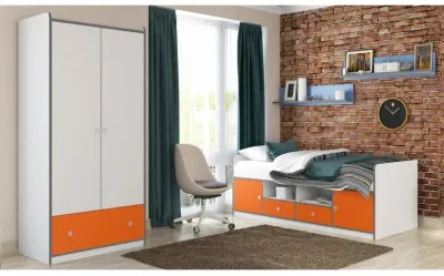 Модульная детская Дельта-Сильвер, композиция 2, оранжевая