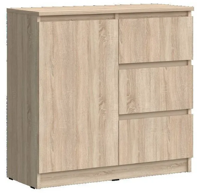 Челси Комод 800 (3 ящик 1 дверь) (Дуб Сонома, Дуб Сонома)