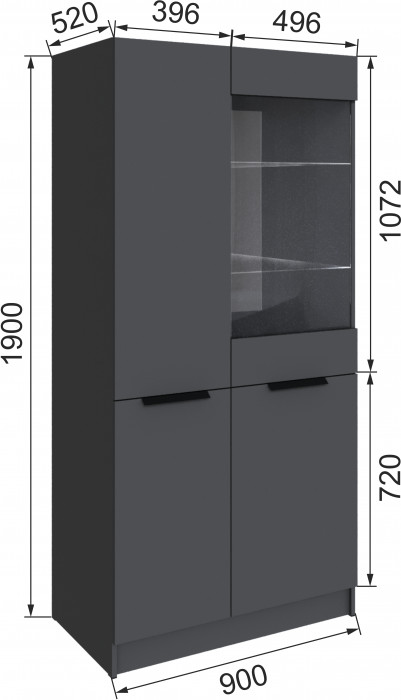 Набор мебели для гостиной "Мадрид", Белый/Графит серый