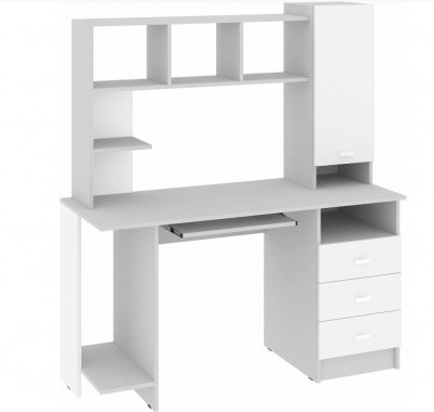 стол компьютерный КС-003 серый/белый