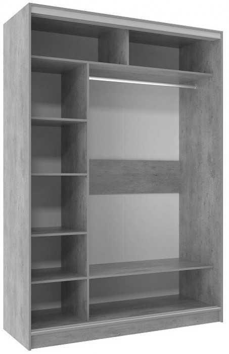 Шкаф-купе двухдверный с зеркалом 1600 Домашний Atelier светлый