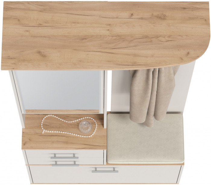 Прихожая 2-3431дкз/к.с Домино - Шкаф с вешалкой, дуб крафт золотой/кашемир серый