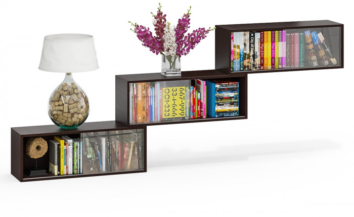 Три полки книжных С-МД-КН01, венге