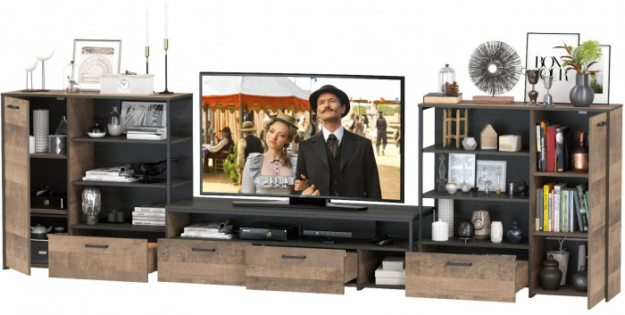 Трувор Гостиная 050, дуб гранж песочный/интра