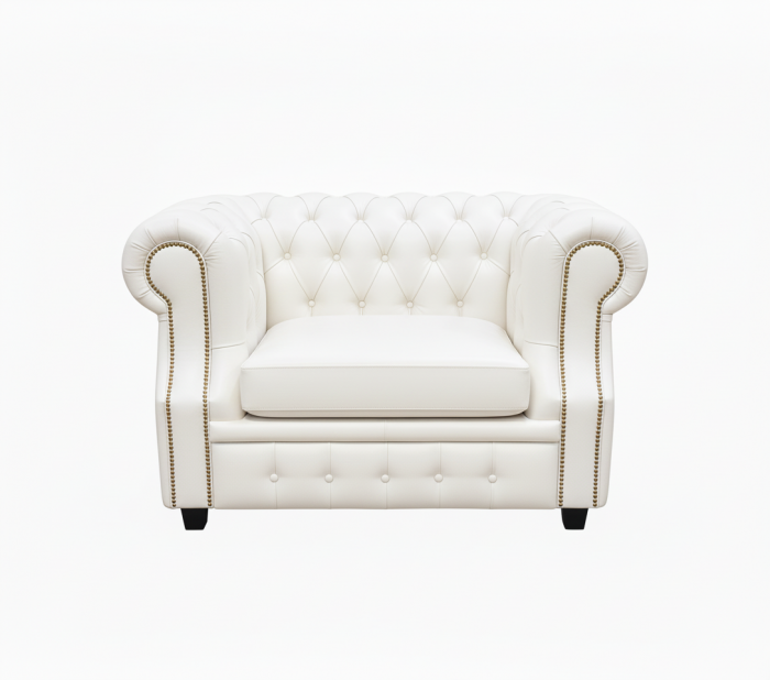 Кресло Честер ЛОФТ, экокожа, белый