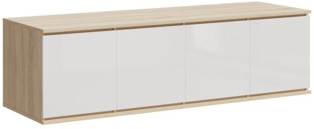 Челси Антресоль к шкафу (1600), Сонома/Белый глянец холодный