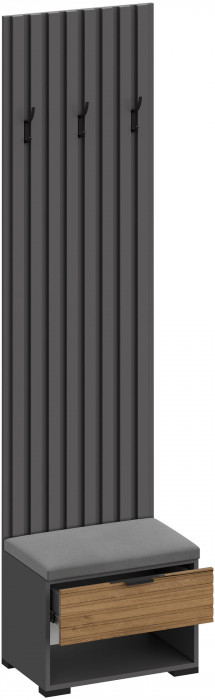 Модульная Прихожая Ома, набор №3, Графит/Дуб Тортуга, Симпл 27