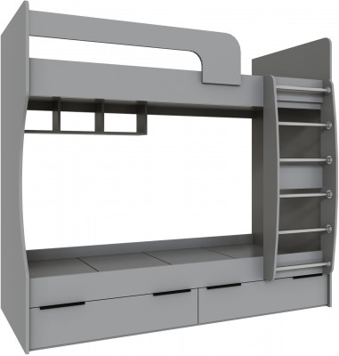 Кровать Мадрид (0,8) двухярусная, Камень серый