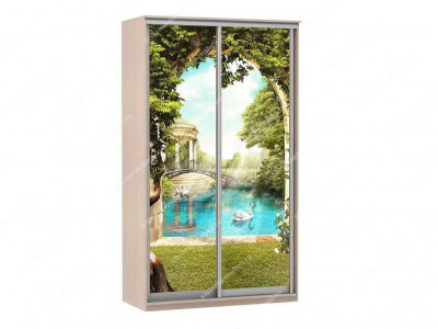 Шкаф купе Модерн 1190х600 2-х дверный фотопечать №3 ясень