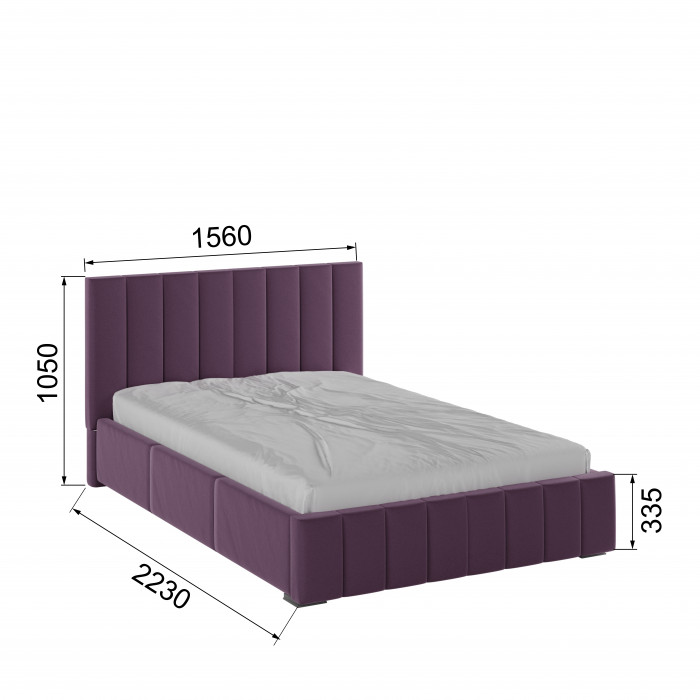 Нега Кровать интерьерная 140 винный, ортопед