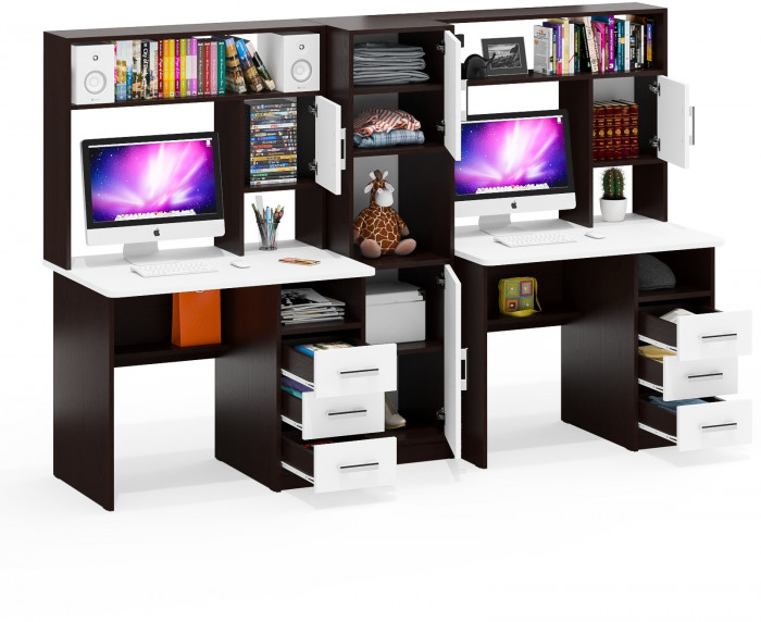 С-МД-СК9 Компоновка № 04, венге/белый шагрень