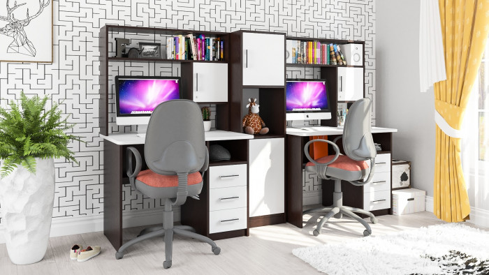 С-МД-СК9 Компоновка № 04, венге/белый шагрень