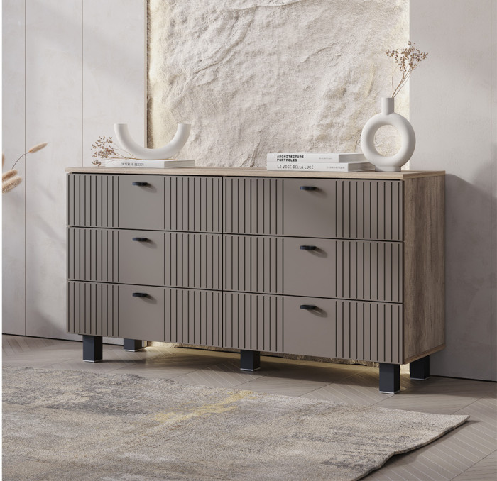 Комод Олива КМ-04, Дуб каньон, Муссон софт