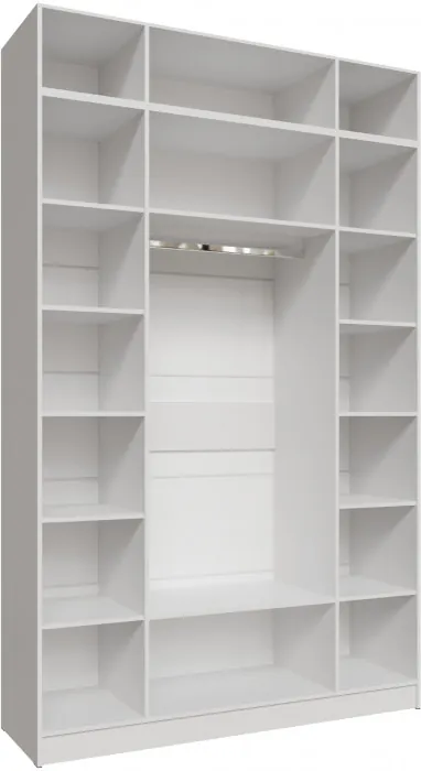 Шкаф 1,6 с антресолью и зеркалом Мадрид, Белый/Ателье светлое