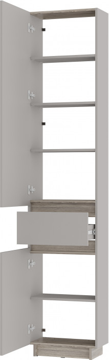 Шкаф стеллаж "Багира" ШК-16 Дуб смоки/Кашемир