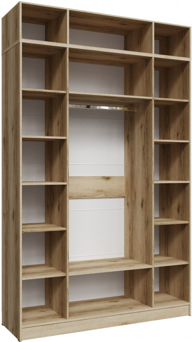 Шкаф 1,6 с антресолью и зеркалом Мадрид, Дуб делано