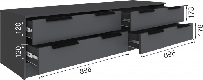 Набор мебели для гостиной "Мадрид", Графит серый/Камень серый