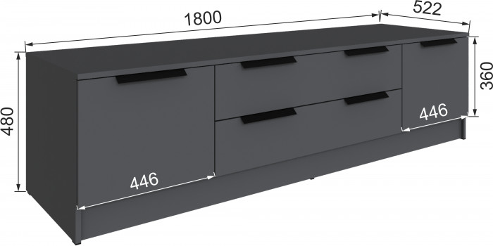 Набор мебели для гостиной "Мадрид", Графит серый/Камень серый