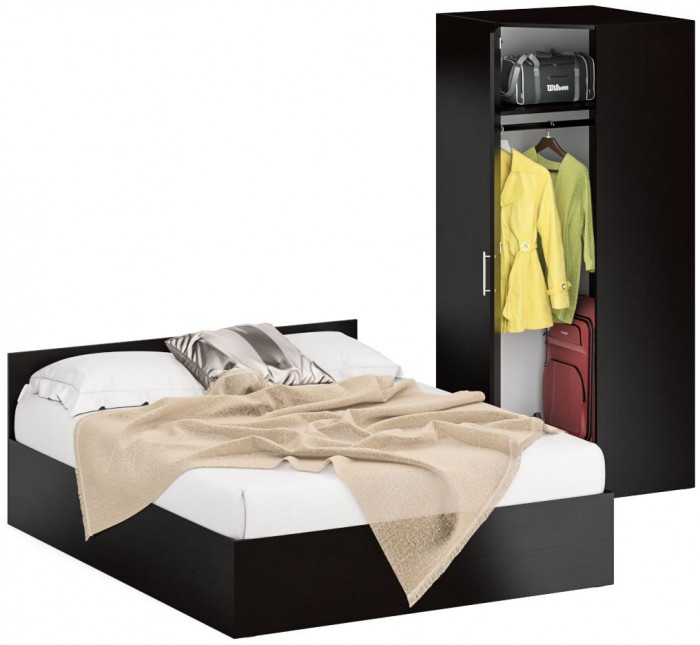 Кровать 1600 + угловой шкаф Стандарт, венге