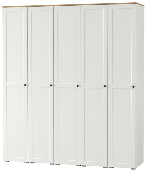 Остин 13.225 Шкаф-пенал 5 шт., цвет белый шагрень/дуб крафт золотой, ШхГхВ 200х54,3х229,6 см., универсальная сборка