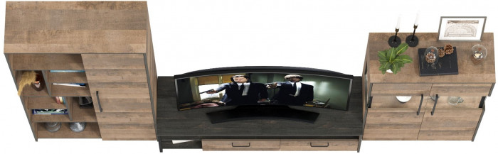 Трувор Гостиная 062, дуб гранж песочный/интра