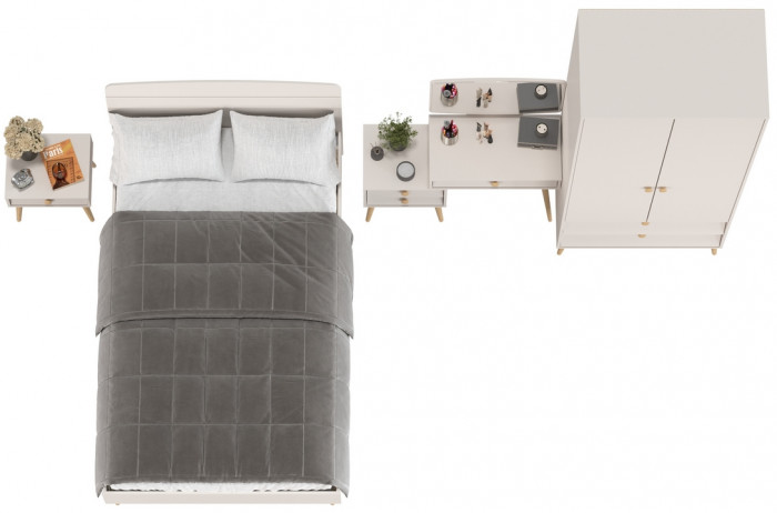 Афина Спальня 22-1200, кашемир серый