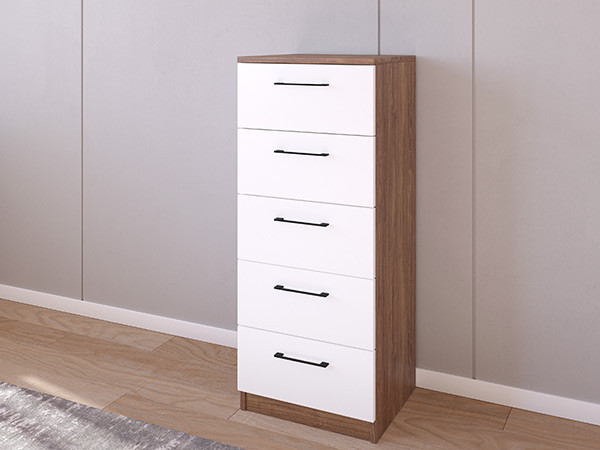 Комод 02/16 45х40х110 Морское Дерево Винтаж/Белый