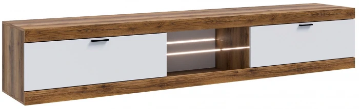 Прага Тумба ТВ макси, делано/Белый гладкий