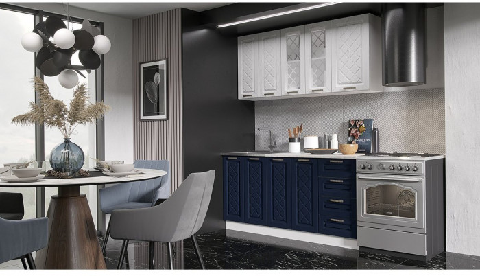 Кухня МДФ Агава 1600, антрацит