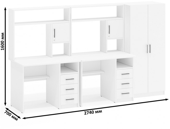 С-МД-СК9 Компоновка № 05, белый шагрень