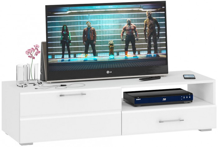 Спальня Стандарт 4-1600, белый/фасады ТВ тумбы МДФ белый глянец