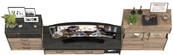 Трувор Гостиная 066, дуб гранж песочный/интра