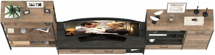 Трувор Гостиная 042, дуб гранж песочный/интра