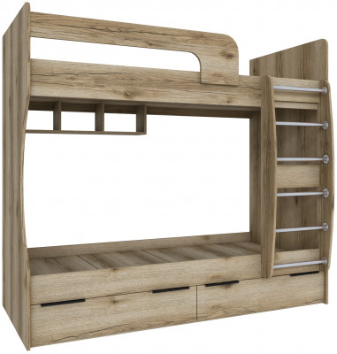 Кровать Мадрид (0,8) двухярусная, Дуб делано