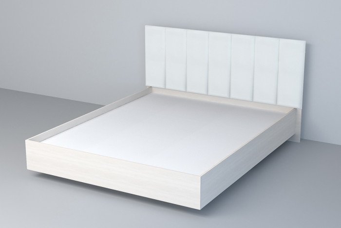 Кровать 1,6 арт.031-М1 (Полосы) - Бодега/Кжз. Белый Глянец (ЛН)