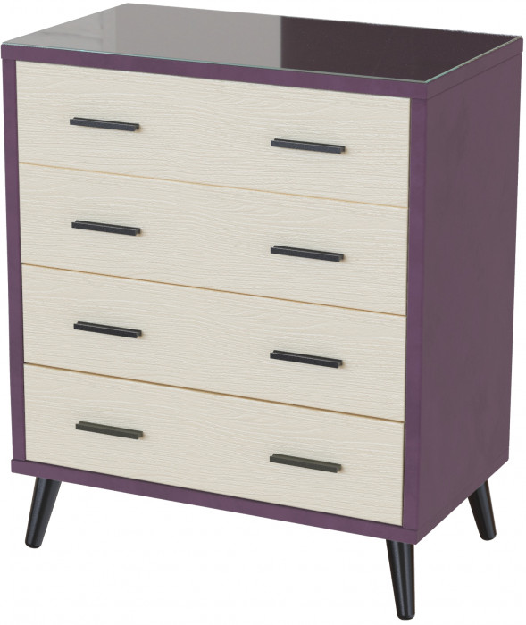 Комод интерьерный Ланс винный/мдф клен кремовый