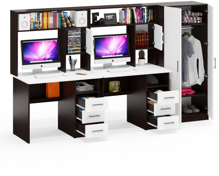 С-МД-СК9 Компоновка № 05, венге/белый шагрень