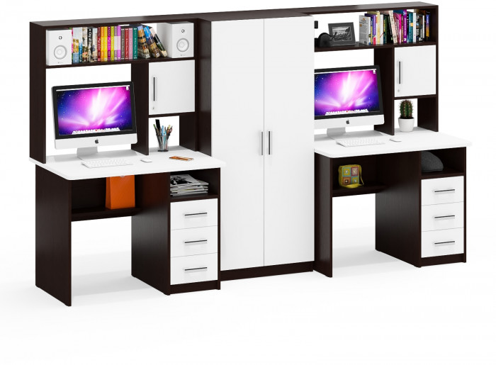 С-МД-СК9 Компоновка № 05, венге/белый шагрень