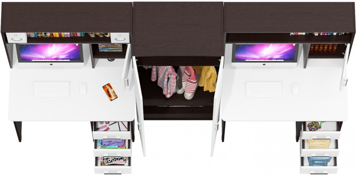 С-МД-СК9 Компоновка № 05, венге/белый шагрень