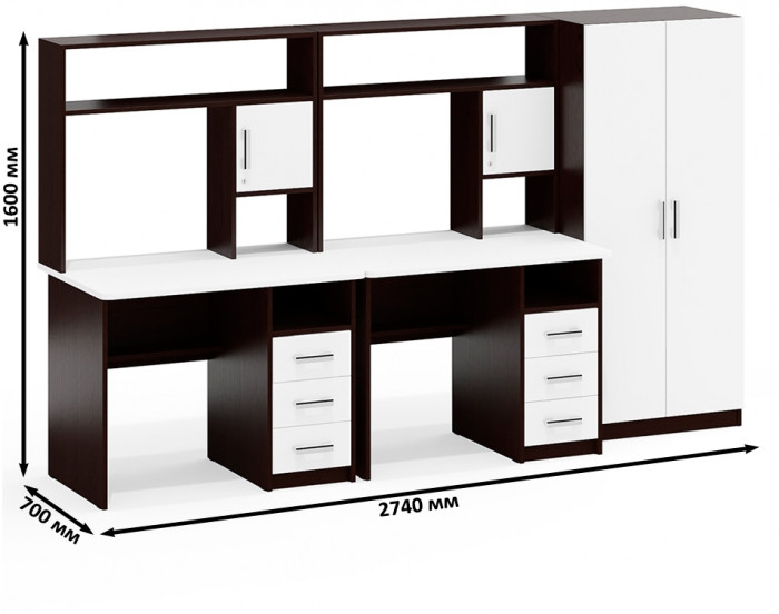 С-МД-СК9 Компоновка № 05, венге/белый шагрень