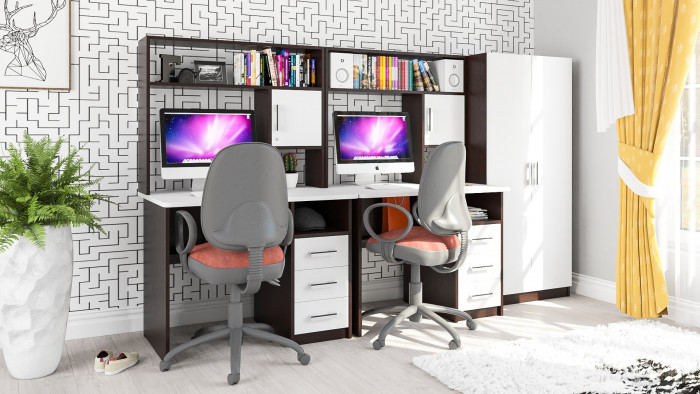 С-МД-СК9 Компоновка № 05, венге/белый шагрень