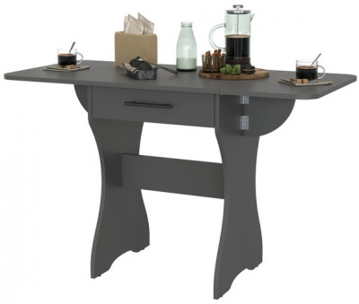 Стол обеденный раскладной с ящиком 6-02.120ТМграф, графит